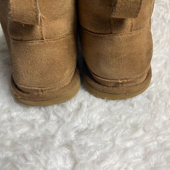 UGG Neumel chestnut leather suede lace up boots wool lining size 8 - Picture 6 of 10